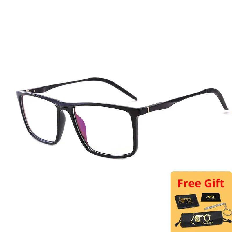 Blue Light Blocking Computer Glasses Women Men Big Square TR90 Aluminum Magnesium Eyewear Frame For Prescription Spectacle UV400
