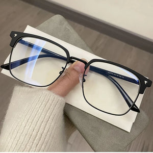 Blue Light Blocking Glasses for Men Women Retro Half Frame Computer Optical Vintage Square Eyewear Anti-radiation Eyeglasses