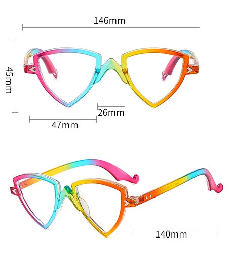 56405 Blue Light Blocking Computer Glasses Women Fashion Tr90 Frame Vintage Irregular Eyewear Anti Eyestrain Eyeglasses
