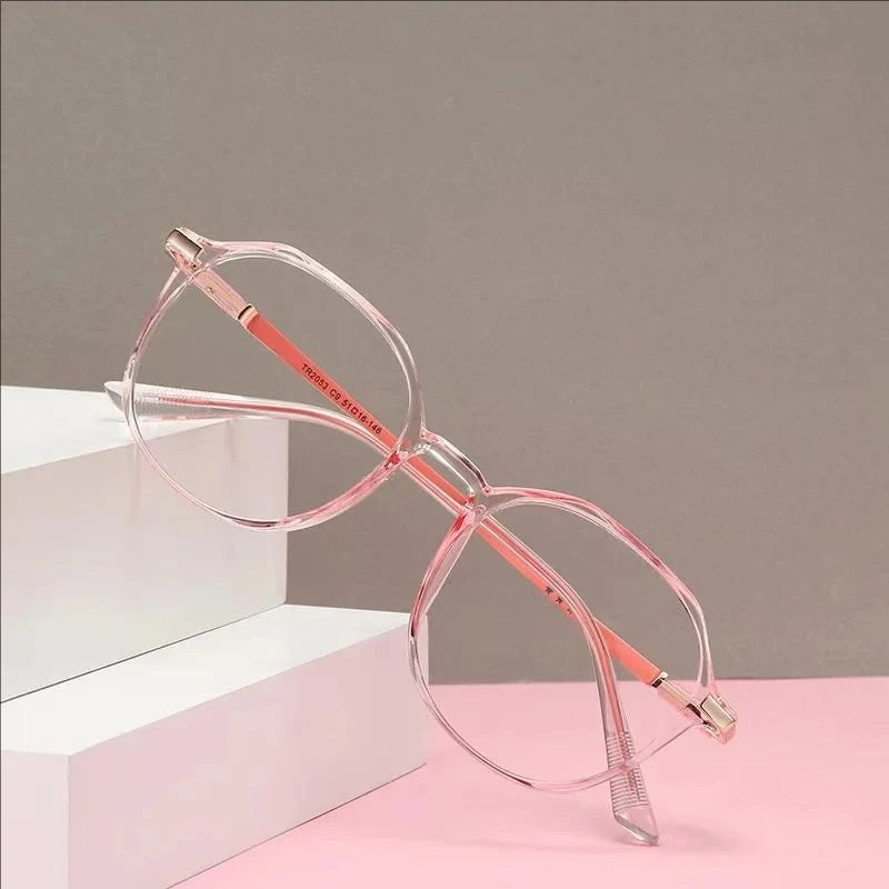 Blue Light Blocking Office Glasses Women Oversized Frame Anti-stress Decorative Glasses Computer Radiation Protection Eyewear