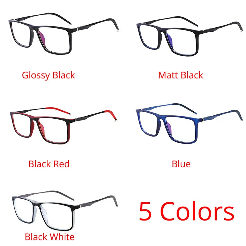 Blue Light Blocking Computer Glasses Women Men Big Square TR90 Aluminum Magnesium Eyewear Frame For Prescription Spectacle UV400