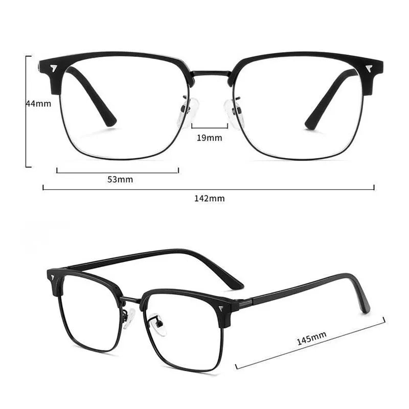 Blue Light Blocking Glasses for Men Women Retro Half Frame Computer Optical Vintage Square Eyewear Anti-radiation Eyeglasses