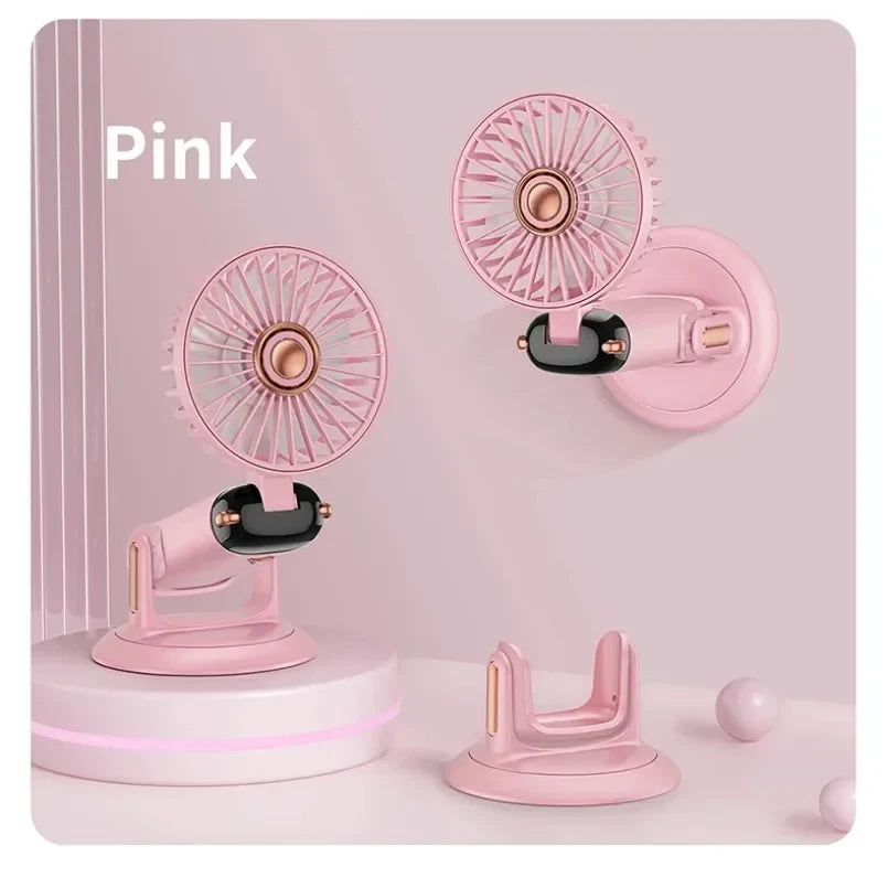 Portable Handheld Mini Fan 3000mAh Foldable Neck Hanging Fans 5 Speed Adjust USB Charge Fan with Phone Stand and Display Screen