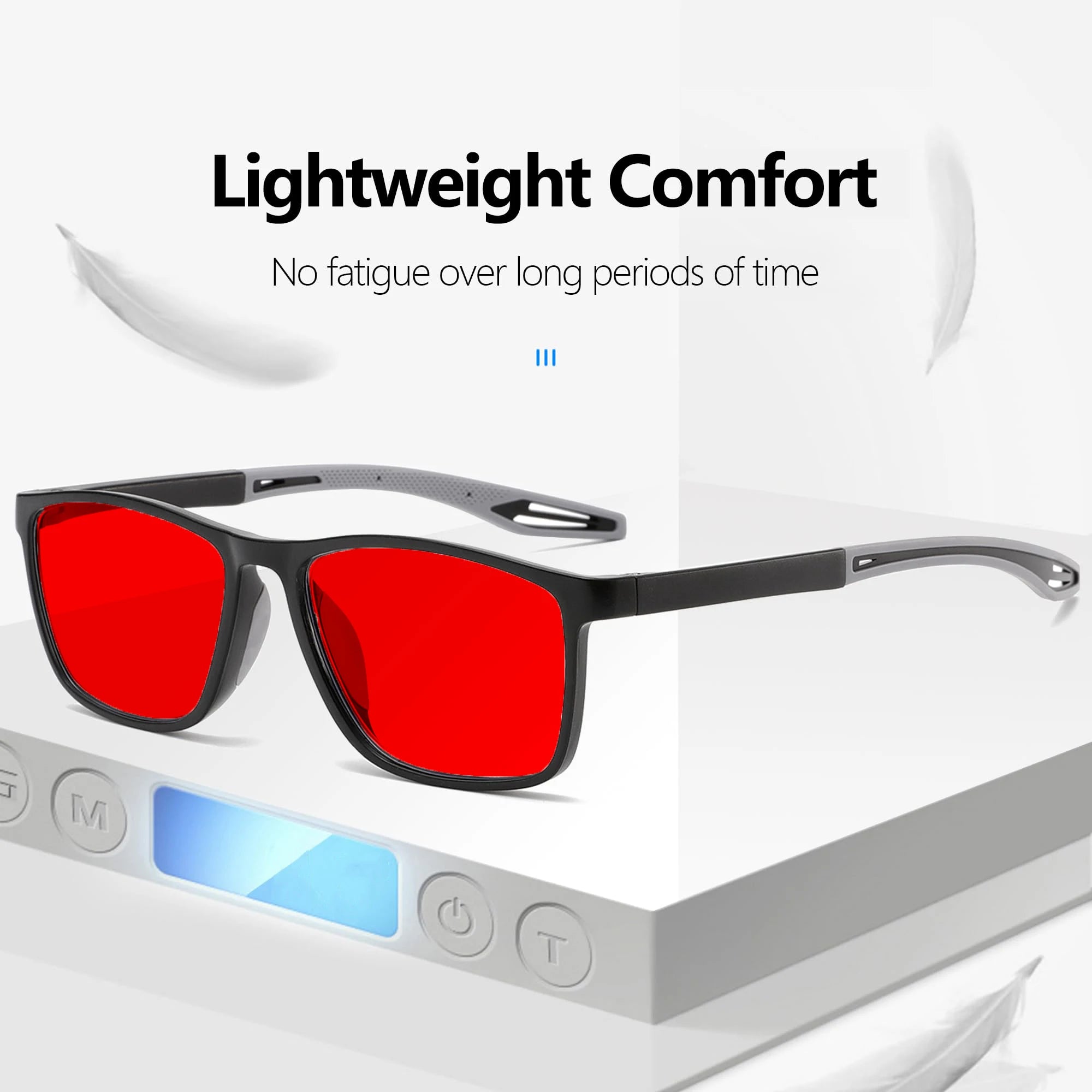 Blue Light Blocking Glasses Red Tinted Lenses Better Sleep Prevent Eye Fatigue Men Women TR90 Nightvision for Work and Driving