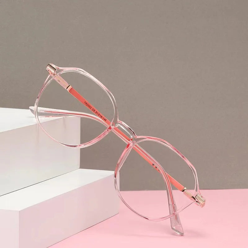 Blue Light Blocking Office Glasses Women Oversized Frame Anti-stress Decorative Glasses Computer Radiation Protection Eyewear