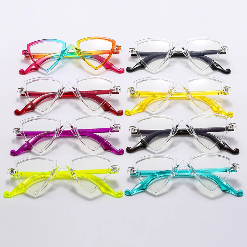 56405 Blue Light Blocking Computer Glasses Women Fashion Tr90 Frame Vintage Irregular Eyewear Anti Eyestrain Eyeglasses