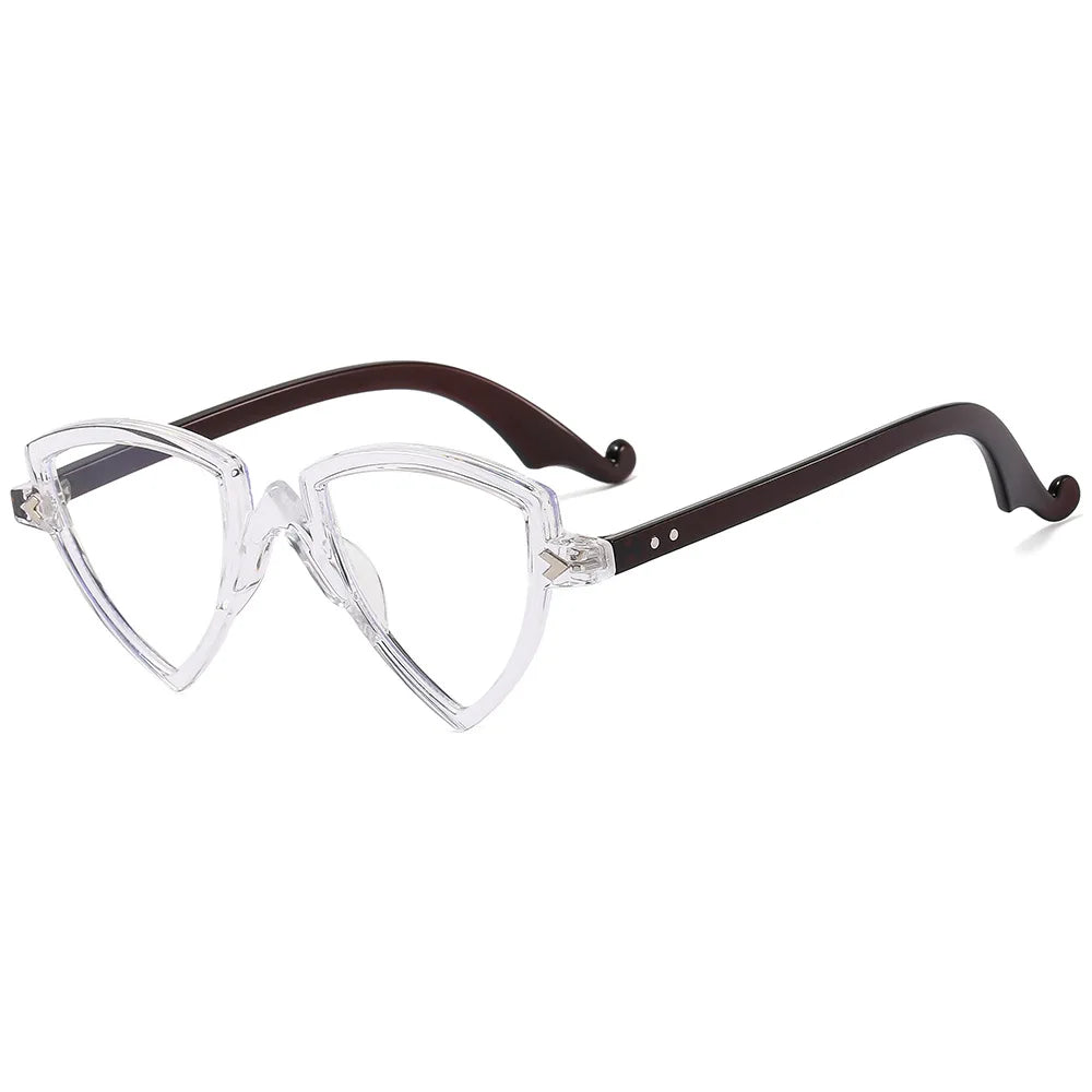 56405 Blue Light Blocking Computer Glasses Women Fashion Tr90 Frame Vintage Irregular Eyewear Anti Eyestrain Eyeglasses
