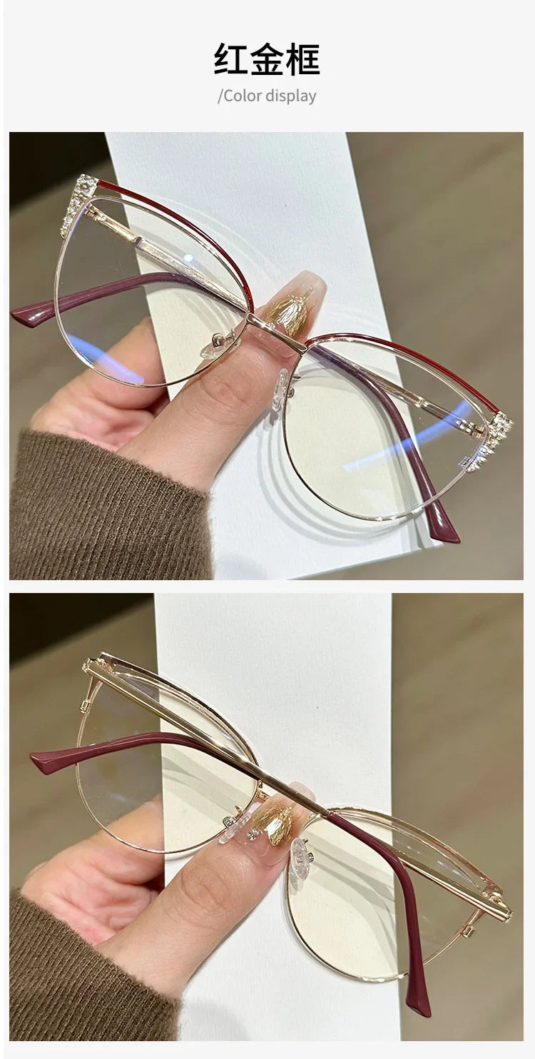 Blue Light Blocking Glasses for Women Optical Spectacle Eye Protection Computer Eyeglasses Fashion Brand Designers Eyewear