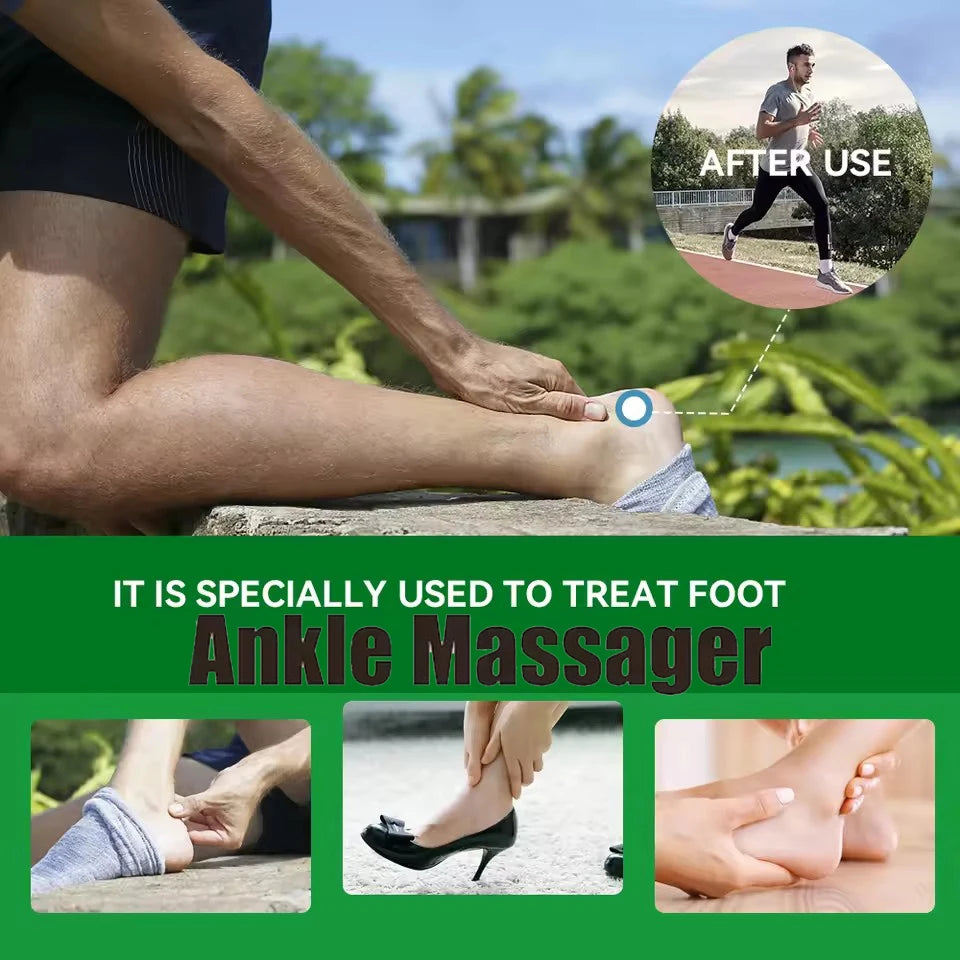 Electric Foot Ankle Massager with 3 Gears Vibration Hot Compress Ankle Support Blood Circulation Braces USB Plug Rechargeable
