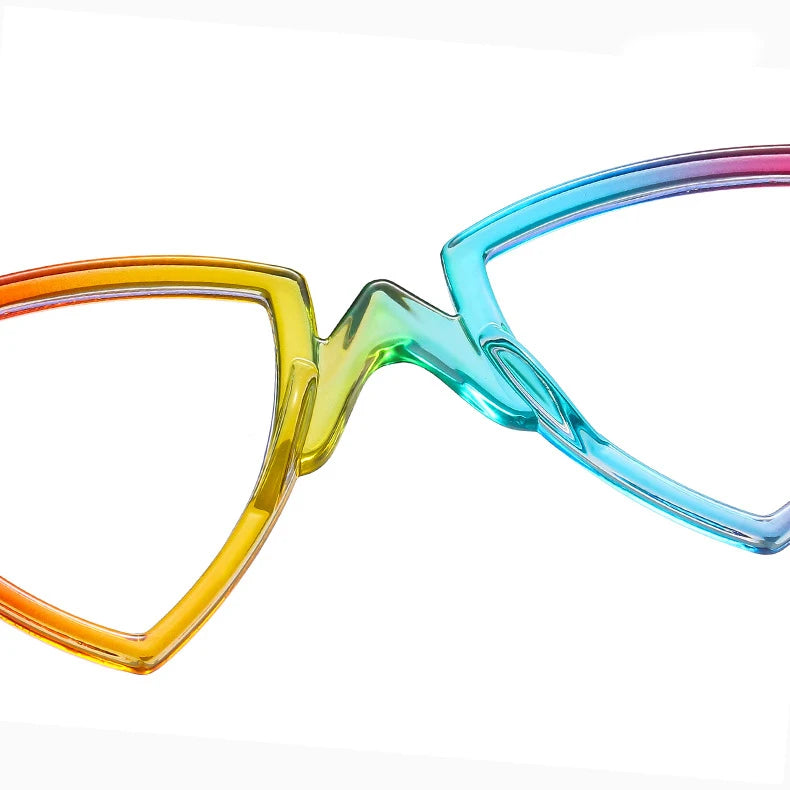 56405 Blue Light Blocking Computer Glasses Women Fashion Tr90 Frame Vintage Irregular Eyewear Anti Eyestrain Eyeglasses