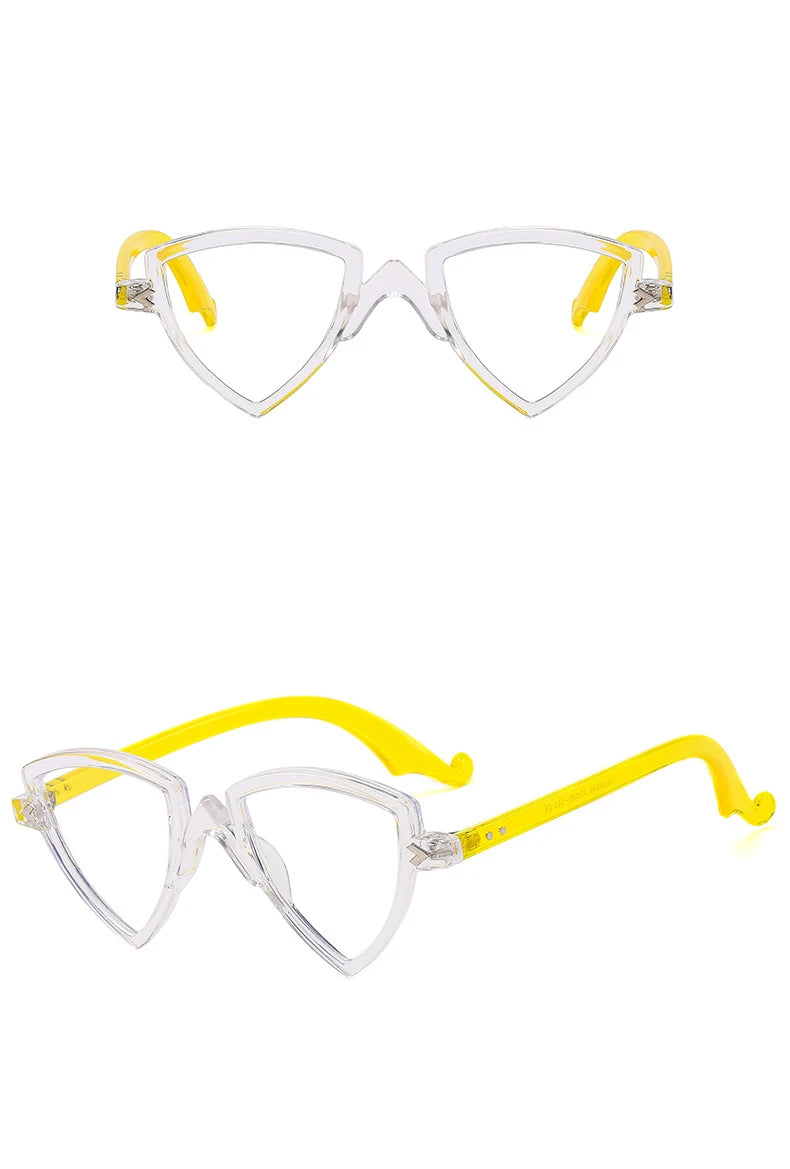 56405 Blue Light Blocking Computer Glasses Women Fashion Tr90 Frame Vintage Irregular Eyewear Anti Eyestrain Eyeglasses