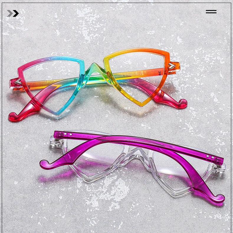 56405 Blue Light Blocking Computer Glasses Women Fashion Tr90 Frame Vintage Irregular Eyewear Anti Eyestrain Eyeglasses