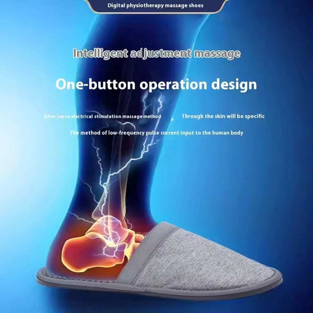EMS Foot Massager Slippers Electric Feet Massage Shoes with Remote Control Pulse Muscle Stimulator Foot Massager to Relieve Pain