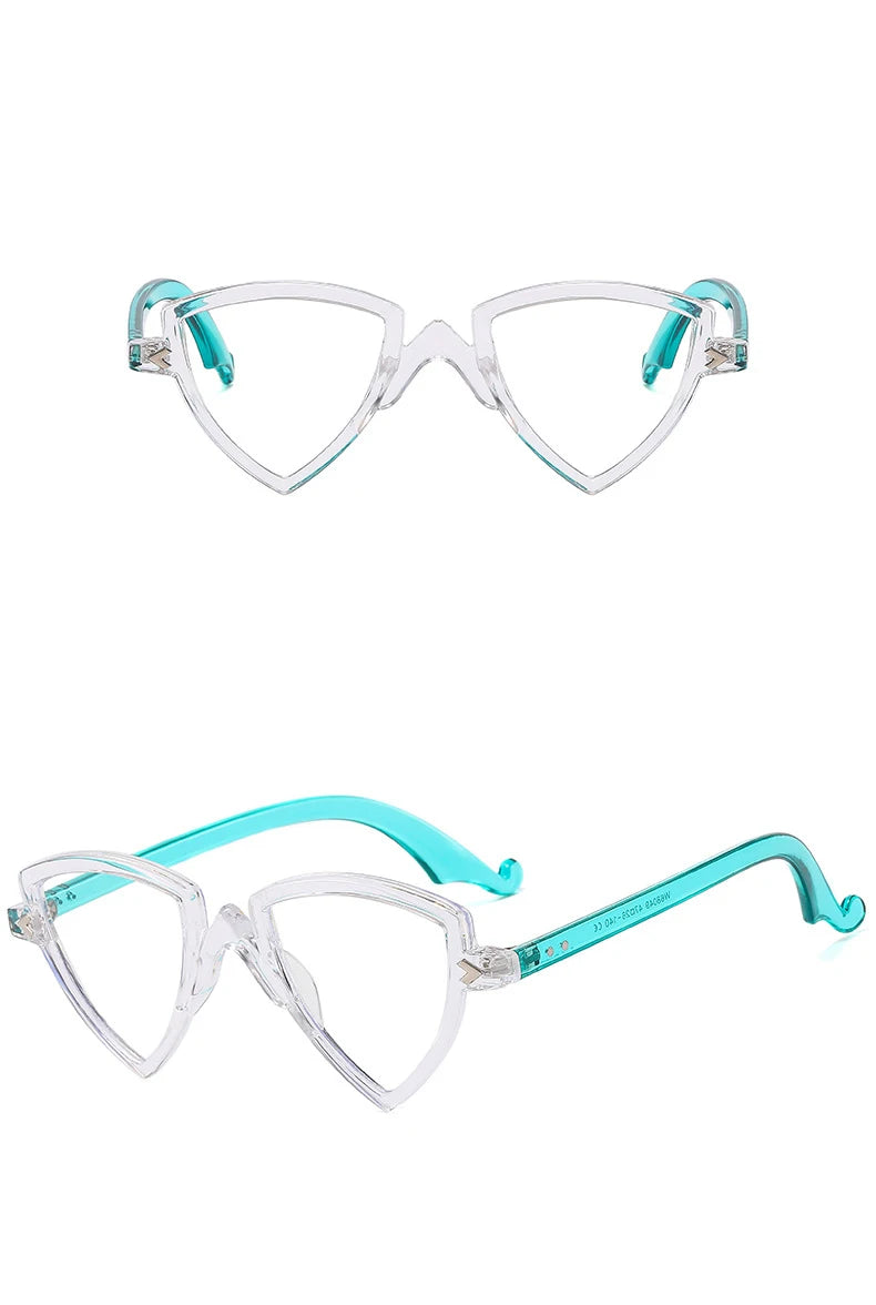 56405 Blue Light Blocking Computer Glasses Women Fashion Tr90 Frame Vintage Irregular Eyewear Anti Eyestrain Eyeglasses