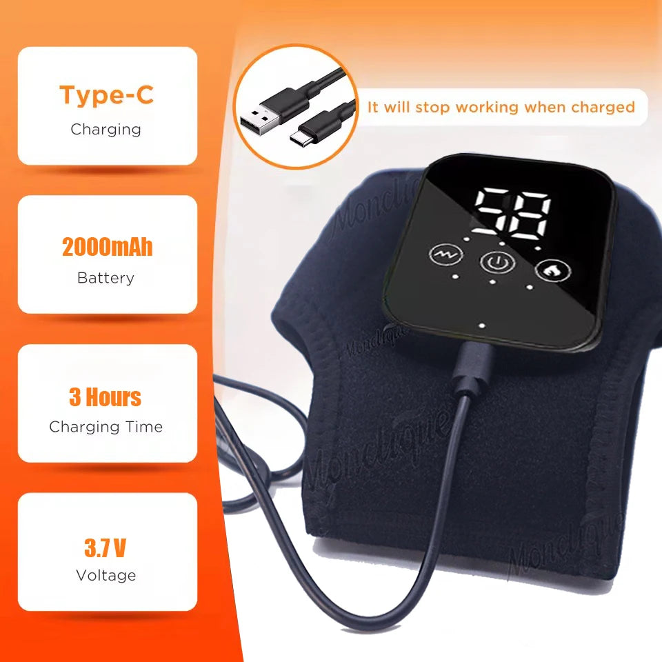 Electric Foot Ankle Massager with 3 Gears Vibration Hot Compress Ankle Support Blood Circulation Braces USB Plug Rechargeable