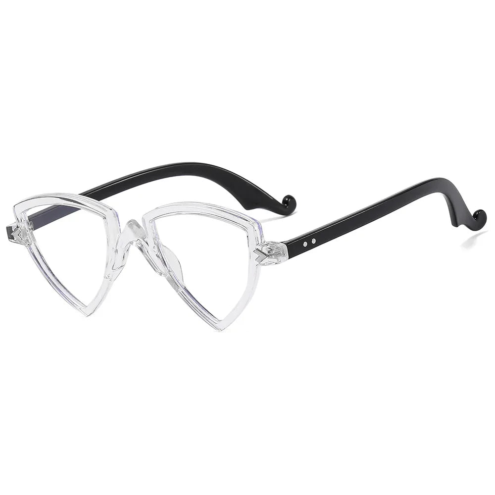 56405 Blue Light Blocking Computer Glasses Women Fashion Tr90 Frame Vintage Irregular Eyewear Anti Eyestrain Eyeglasses