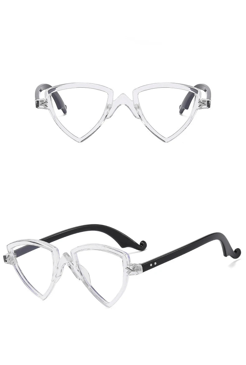 56405 Blue Light Blocking Computer Glasses Women Fashion Tr90 Frame Vintage Irregular Eyewear Anti Eyestrain Eyeglasses