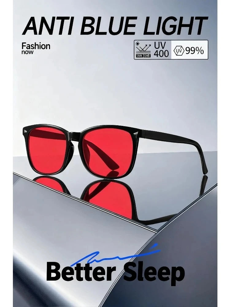 Blue Light Glasses for Woman Sleep Glasses for Blue Light Blocking Red Lens for Computer Gaming Reduce Eyestrain