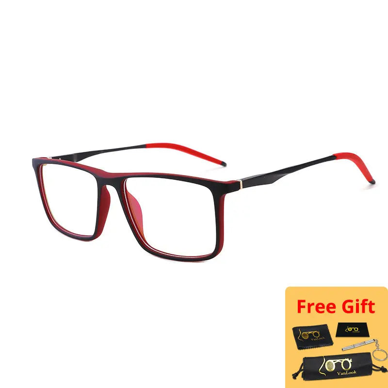 Blue Light Blocking Computer Glasses Women Men Big Square TR90 Aluminum Magnesium Eyewear Frame For Prescription Spectacle UV400