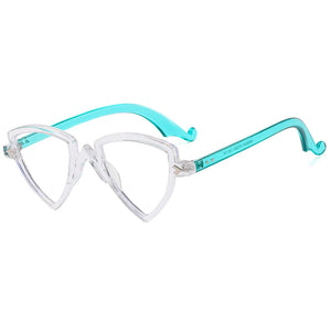 56405 Blue Light Blocking Computer Glasses Women Fashion Tr90 Frame Vintage Irregular Eyewear Anti Eyestrain Eyeglasses