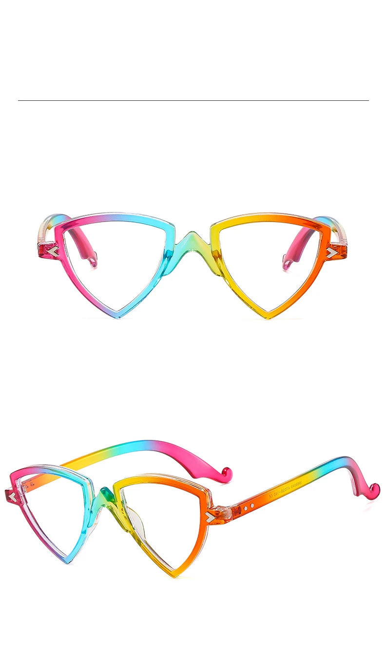 56405 Blue Light Blocking Computer Glasses Women Fashion Tr90 Frame Vintage Irregular Eyewear Anti Eyestrain Eyeglasses
