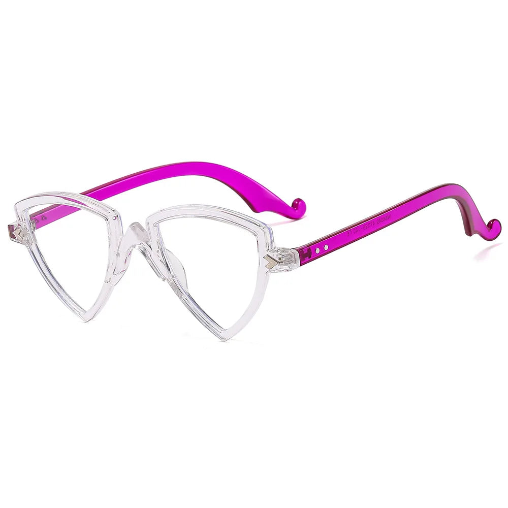 56405 Blue Light Blocking Computer Glasses Women Fashion Tr90 Frame Vintage Irregular Eyewear Anti Eyestrain Eyeglasses