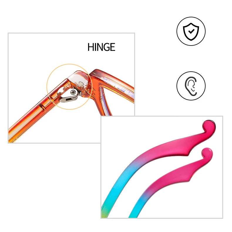 56405 Blue Light Blocking Computer Glasses Women Fashion Tr90 Frame Vintage Irregular Eyewear Anti Eyestrain Eyeglasses