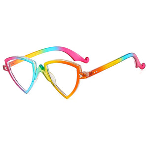 56405 Blue Light Blocking Computer Glasses Women Fashion Tr90 Frame Vintage Irregular Eyewear Anti Eyestrain Eyeglasses