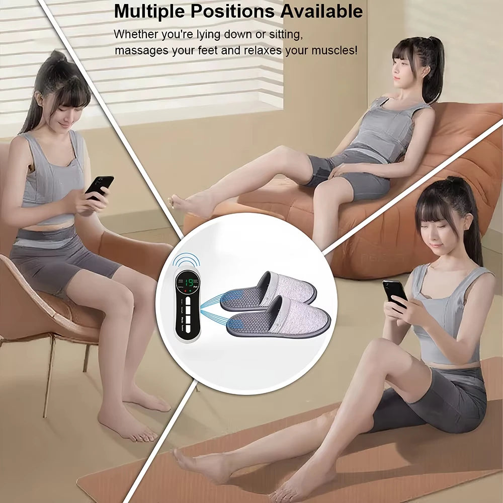 EMS Foot Massager Slippers Electric Feet Massage Shoes with Remote Control Pulse Muscle Stimulator Foot Massager to Relieve Pain