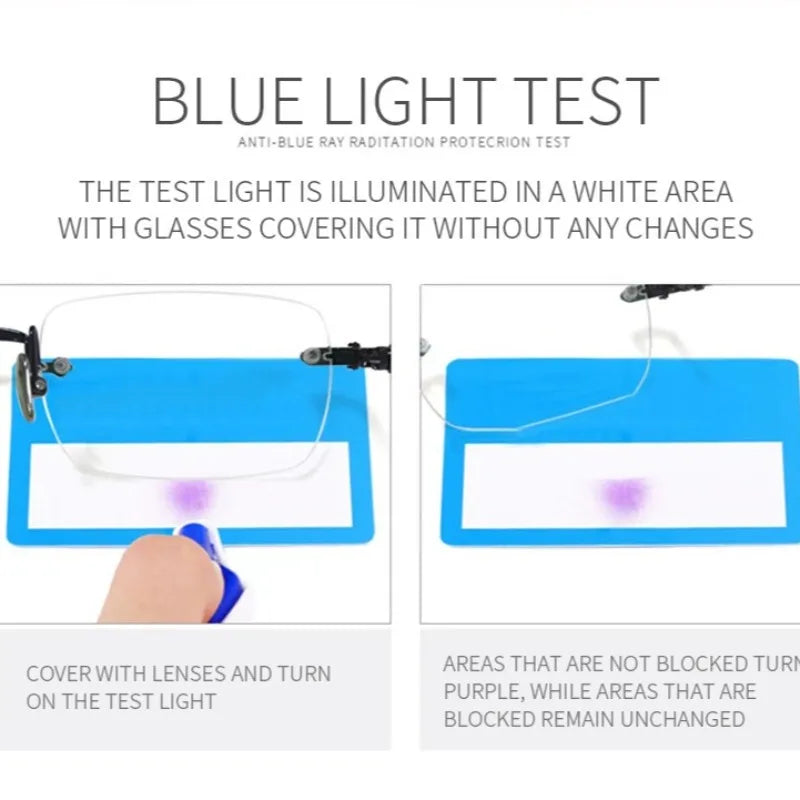 Blue Light Blocking Glasses Square Rimless Eyeglasses for Women Men Designer Retro Shade Eyewear UV400 Silver Computer Glasses