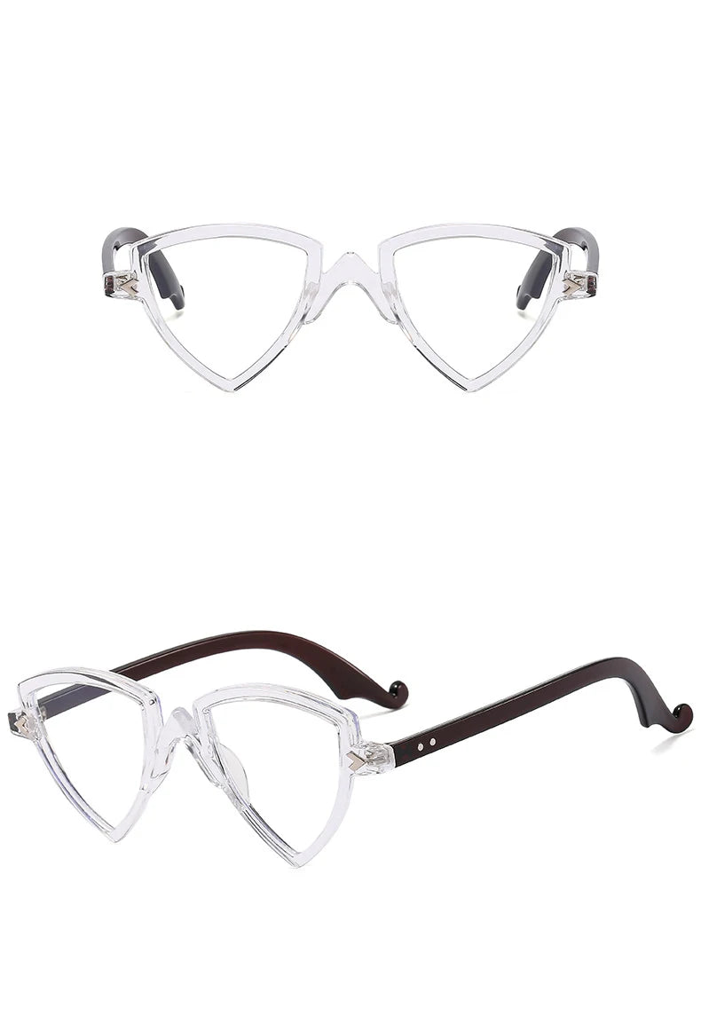 56405 Blue Light Blocking Computer Glasses Women Fashion Tr90 Frame Vintage Irregular Eyewear Anti Eyestrain Eyeglasses