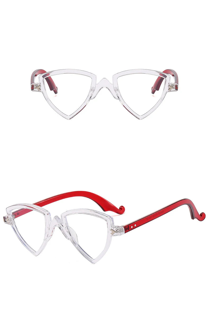 56405 Blue Light Blocking Computer Glasses Women Fashion Tr90 Frame Vintage Irregular Eyewear Anti Eyestrain Eyeglasses