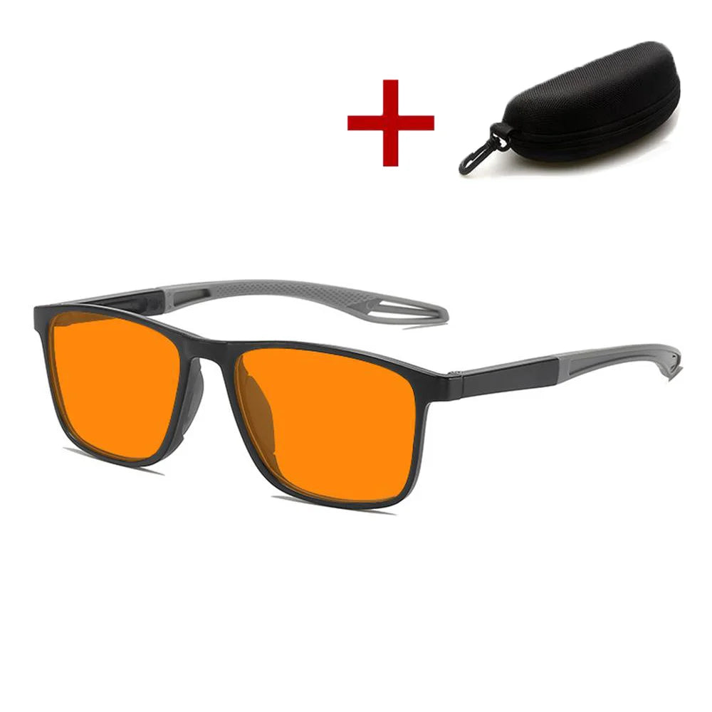 Blue Light Blocking Glasses Red Tinted Lenses Better Sleep Prevent Eye Fatigue Men Women TR90 Nightvision for Work and Driving